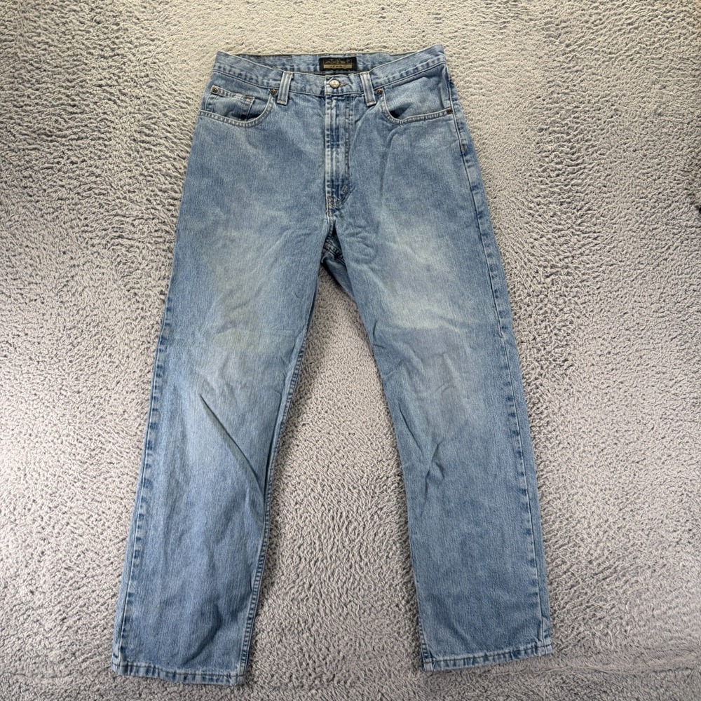 Vintage Axist Jeans Mens 32x30 Blue Cotton Denim Straight Faded Travel Workwear